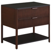 Best Furniture Outlet - Coaster - Zimmerlee 2-drawer Side Table with Shelf Rust Brown - 930221
